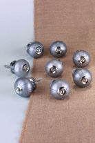 Silver Bloom Grey Hand-Painted Ceramic Cabinet Knobs Set of 8 — close-up view, G Decor
