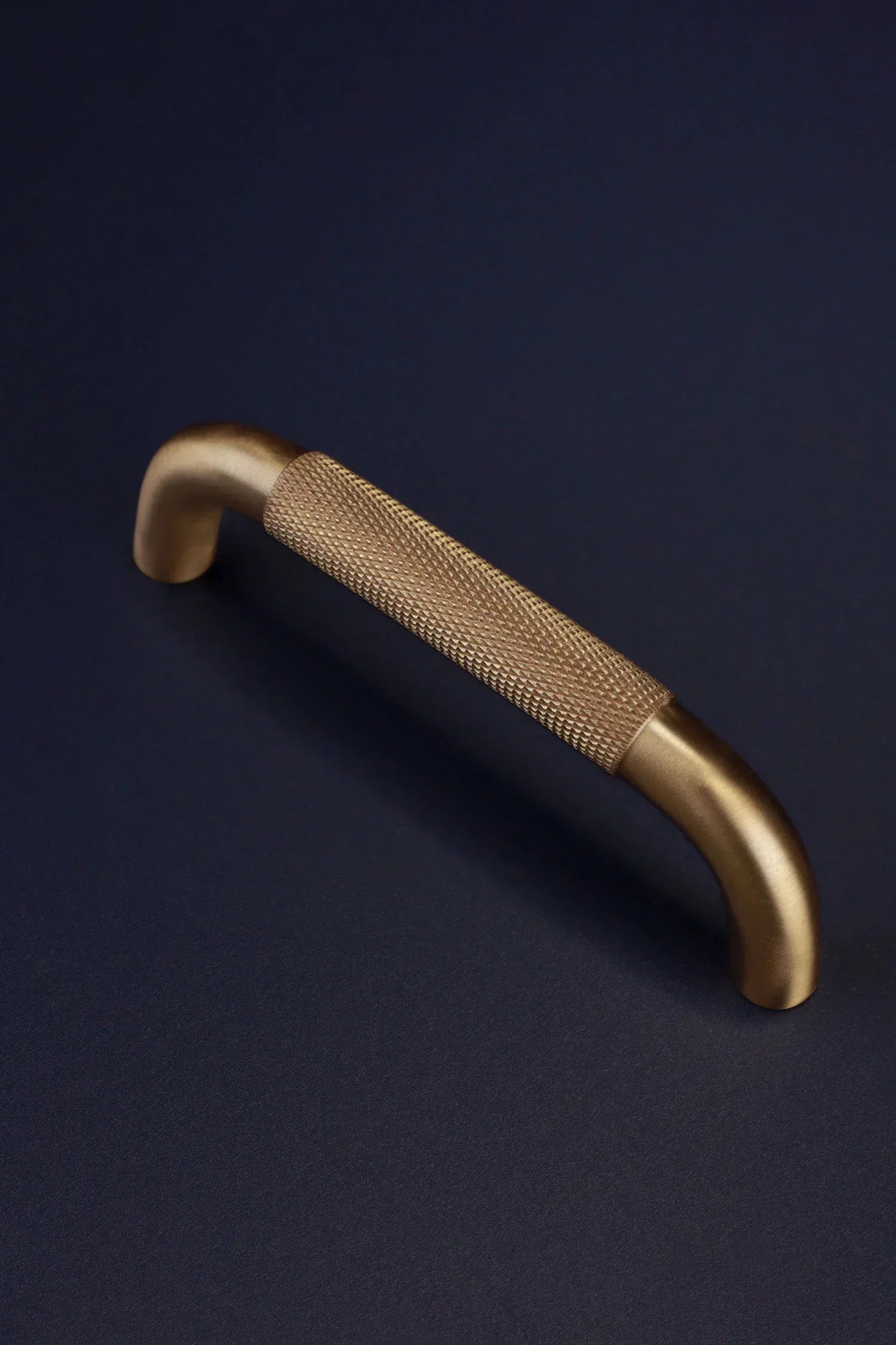 Chesterfield Knurled Brass D Handle, Satin — view 8, G Decor