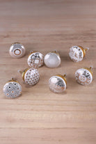 Royal Gold Queen's Grace Ceramic Cabinet Knobs Set of 8 — lifestyle view, G Decor