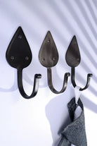 Traditional Teardrop Forged Wall Coat Hook in Black, Beeswax or Pewter — G Decor