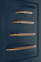 Chesterfield Knurled Brass D Handle, Satin — lifestyle view, G Decor