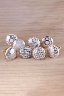 Royal Gold Queen's Grace Ceramic Cabinet Knobs Set of 8
