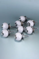 Pure White Crackle Ceramic Cabinet Knobs Set of 8 — view 5, G Decor
