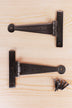 4″ or 6″ Pair of Hand-Forged Coinbase T Hinges in Pewter Finish