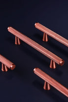 Chelsea Diamond-Knurled Brass Bar Pull Handle in Rose Brass — alternate view, G Decor
