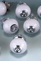 Pure White Crackle Ceramic Cabinet Knobs Set of 8 — alternate view, G Decor