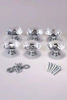 Diamond-Cut Clear Crystal Glass Cabinet Knobs, Set of 6 — view 6, G Decor