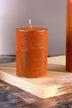 Fern Amberstone and Gold Hand-Finished Pillar Candle — view 5, G Decor