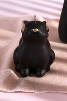 Black and Gold Velvet Hare and Bunny Sculptural Candle — view 5, G Decor