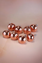 Verona Hand-Hammered Copper Cabinet Knobs Set of 8 — close-up view, G Decor