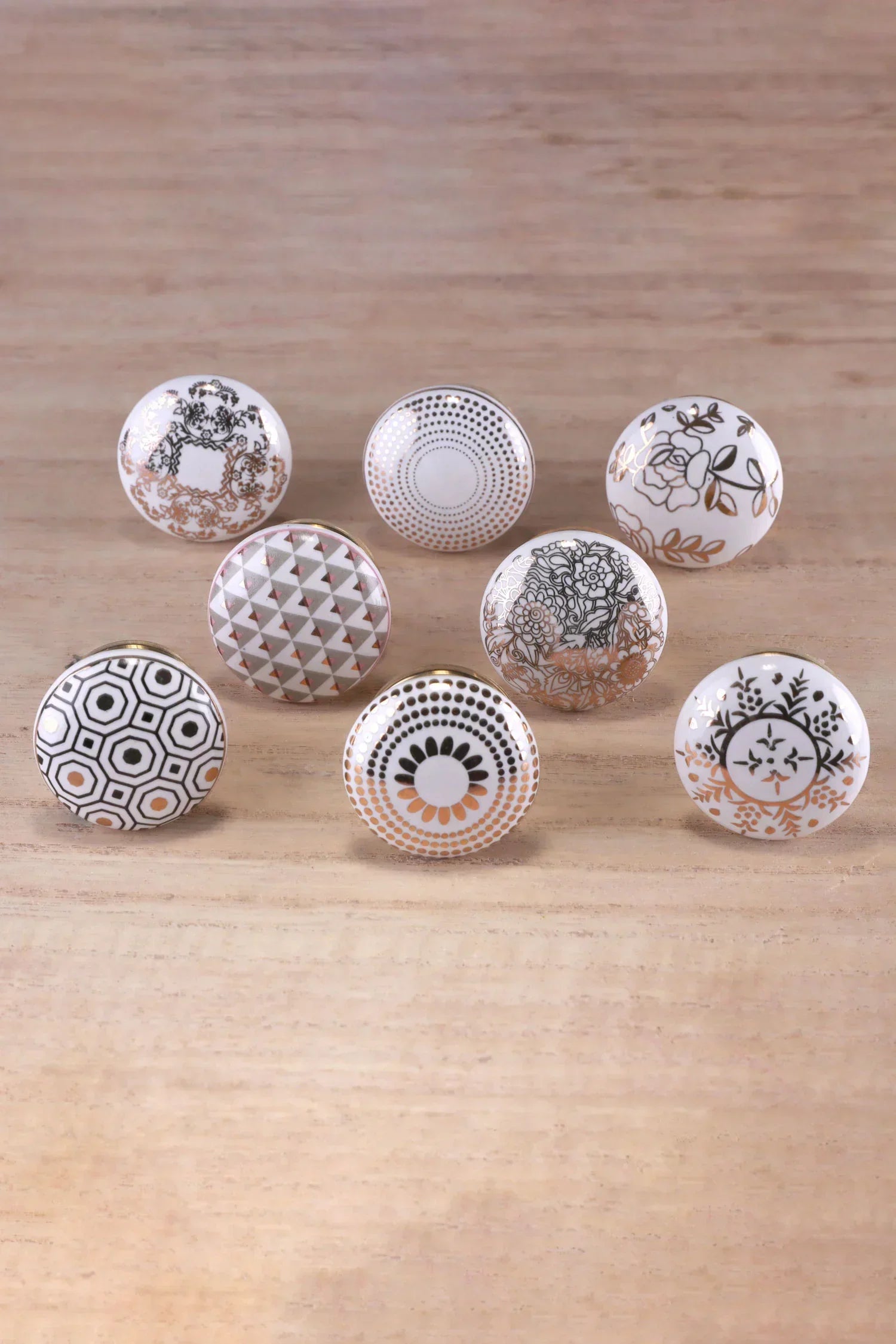 Royal Gold Queen's Grace Ceramic Cabinet Knobs Set of 8 — alternate view, G Decor