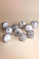 Time Clockmaker Collection Ceramic Cabinet Knobs Set of 10 — close-up view, G Decor
