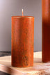 Fern Amberstone and Gold Hand-Finished Pillar Candle — lifestyle view, G Decor