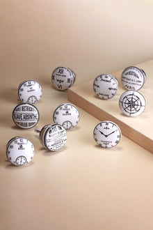 Time Clockmaker Collection Ceramic Cabinet Knobs Set of 8