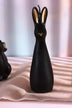 Black & Gold Velvet Sculptural Hare and Bunny Decorative Form Candle