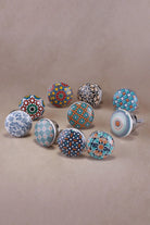 Positive Energy Iconic Collection Ceramic Cabinet Knobs Set of 10 — close-up view, G Decor