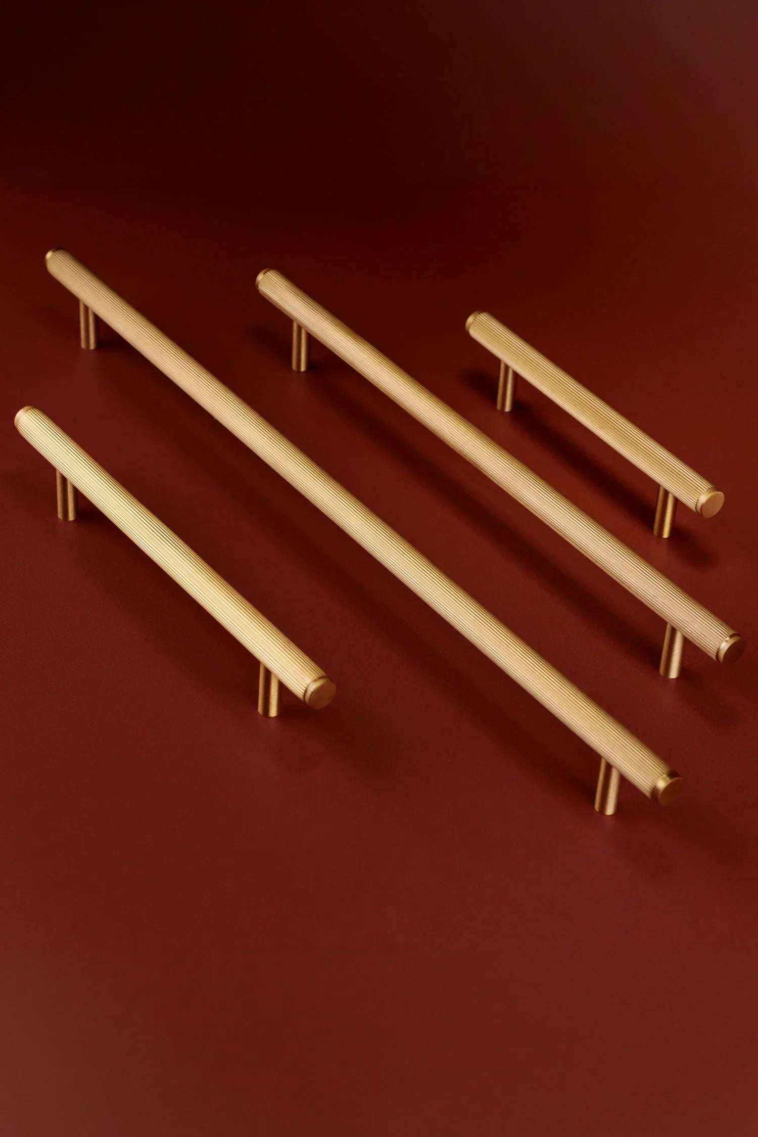 Kensington Fluted Brass Bar Pull — alternate view, G Decor
