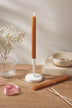 Velluto Bruciato Set of 2 Extra Tall Dinner & Taper Candles with Ribbed Velvet Matte Finish