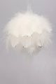White Feather Christmas Tree Bauble with Silver Glitter Tips Fluffy Hanging Ornament - G Decor