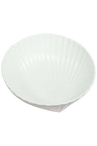 Deep white porcelain shell bowl on a white background