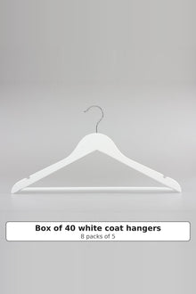 Wooden Coat Hangers in Bulk Boxes, White or Grey