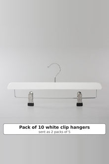 Wooden Trouser Hangers with Clips, Pack of 10