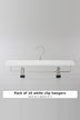 White wooden clip hanger with two metal clips, sold as a pack of 10 (sent as 2 packs of 5)