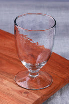 Yaki Set of 4 Handmade Hammered Glass Wine Goblets Handblown Stemmed Glasses - G Decor