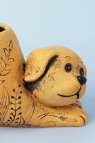 Hand-Finished Sculptural Cement Dog Planter — view 5, G Decor