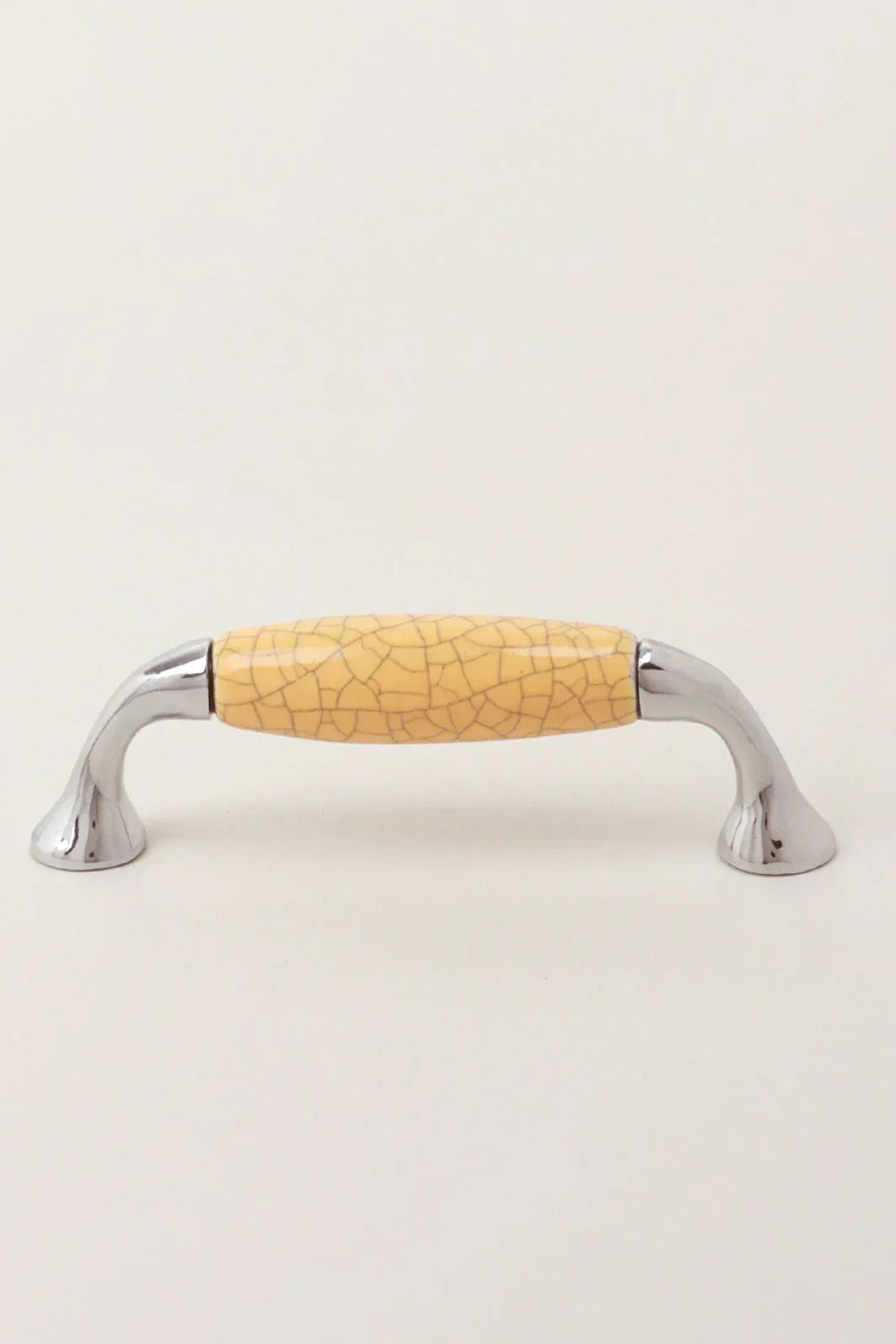 Quiet Living Crackle Ceramic Pull Handle in Soft Pastel — close-up view, G Decor