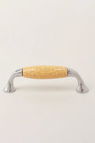 Quiet Living Crackle Ceramic Pull Handle in Soft Pastel — close-up view, G Decor