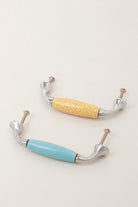 Quiet Living Crackle Ceramic Pull Handle in Soft Pastel — alternate view, G Decor