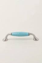 Quiet Living Crackle Ceramic Pull Handle in Soft Pastel — lifestyle view, G Decor
