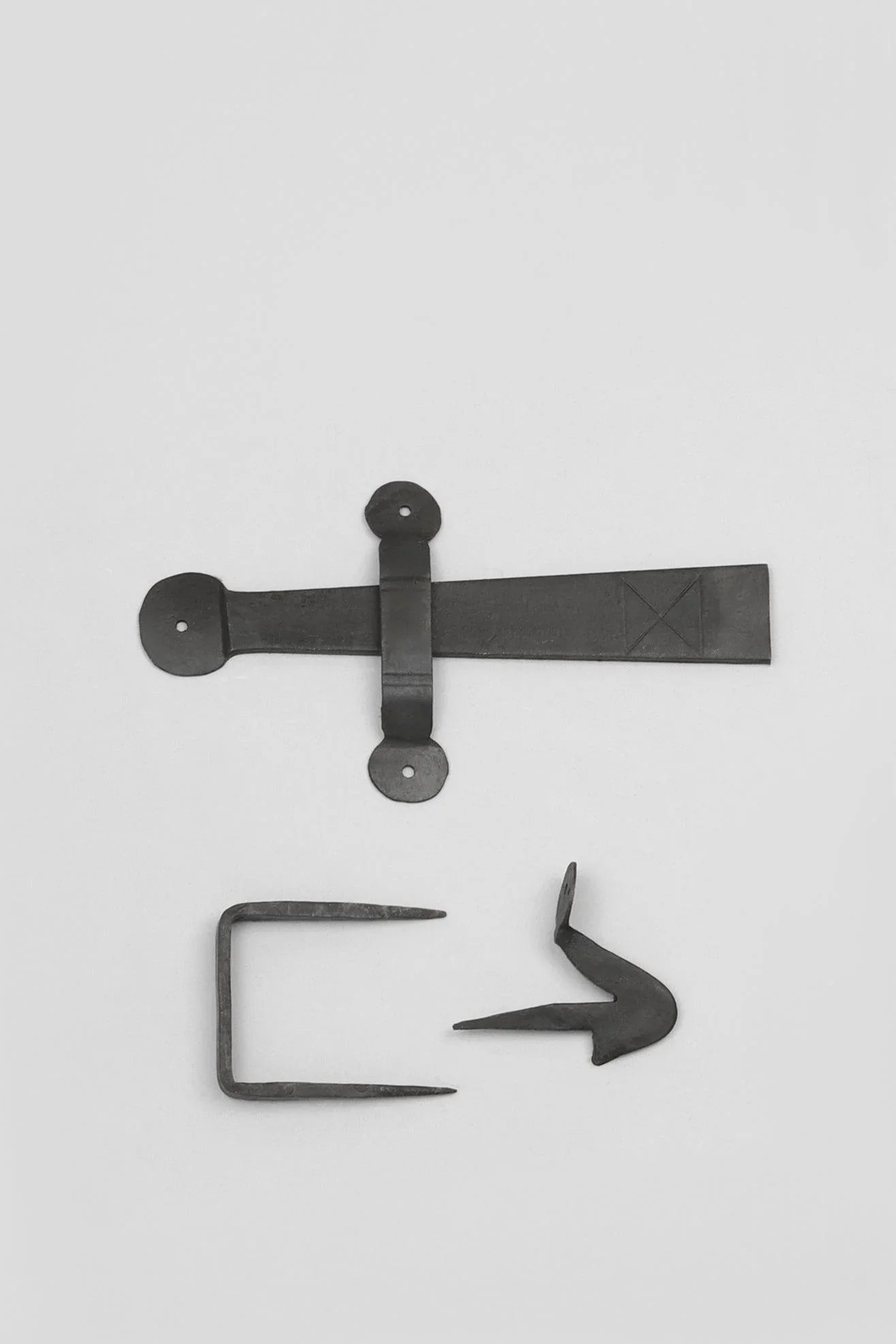 18″ Coinbase T Hinges and Suffolk Thumb Latch, Beeswax — lifestyle view, G Decor