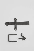 18″ Coinbase T Hinges and Suffolk Thumb Latch, Beeswax — lifestyle view, G Decor