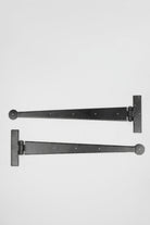 18" Coinbase Hand Forged T Hinges Pair in Black Finish - G Decor