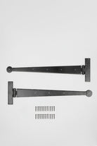 18" Coinbase Hand Forged T Hinges Pair in Black Finish - G Decor