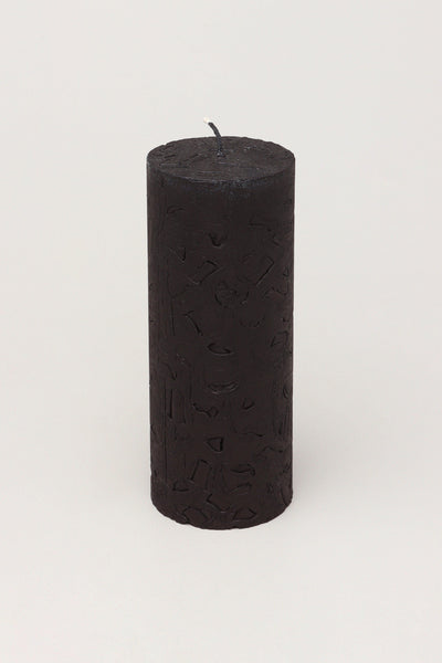 G Decor Candles Black / Large Adeline Onyx Black Textured Retro Pillar Candle