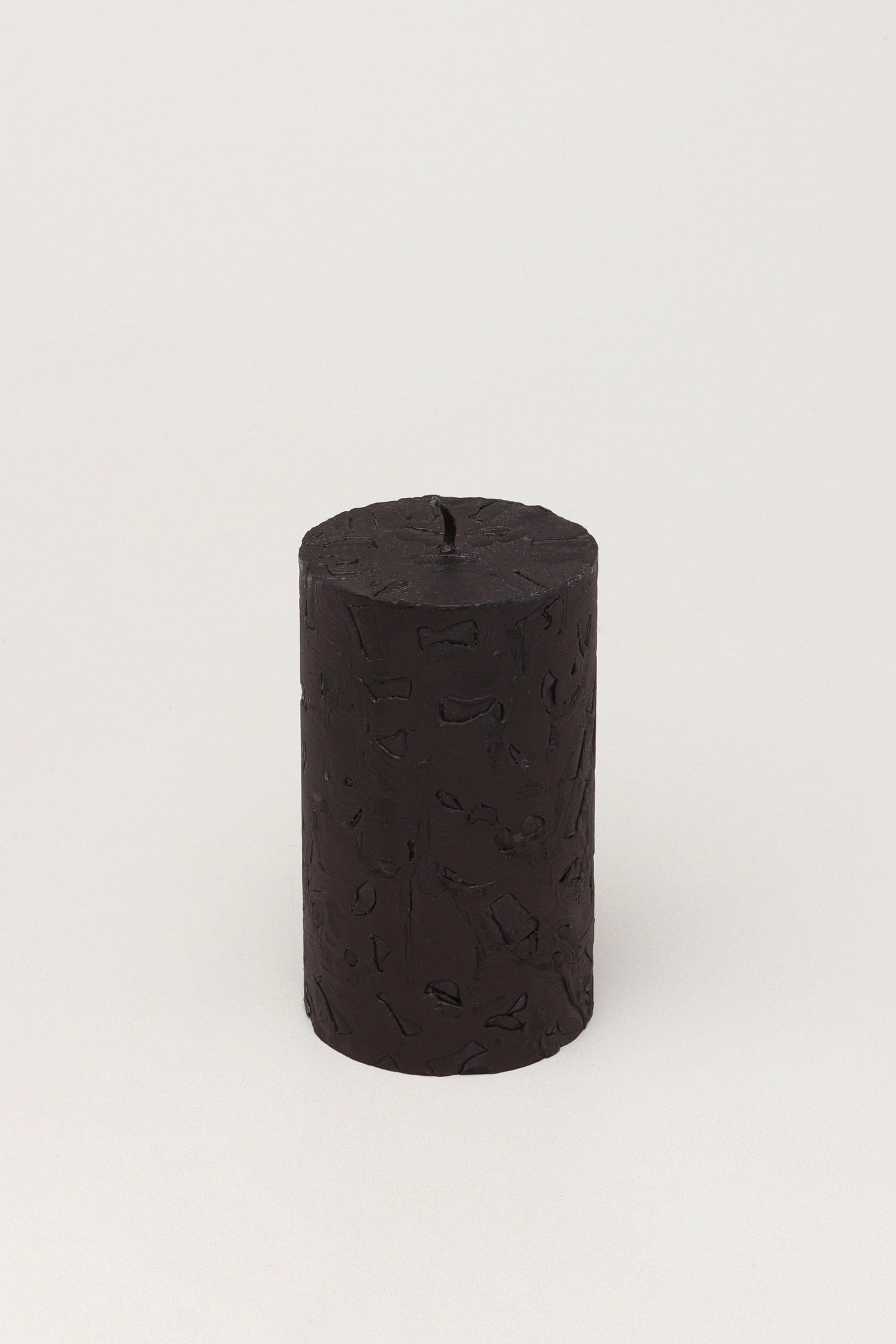 G Decor Candles Black / Medium Adeline Onyx Black Textured Retro Pillar Candle