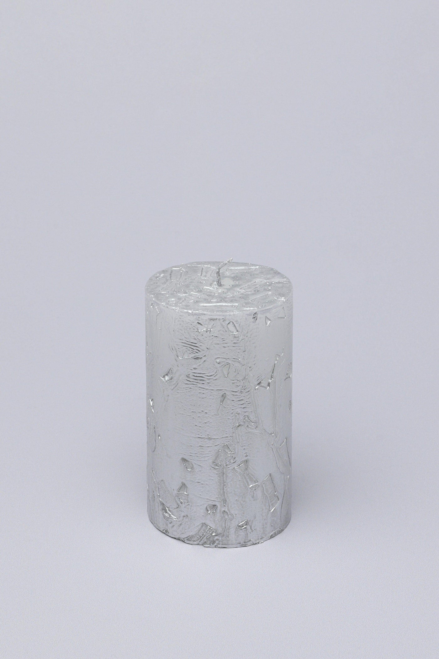 G Decor Candles Silver / Medium Adeline Silver Metallic Textured Pillar Candle