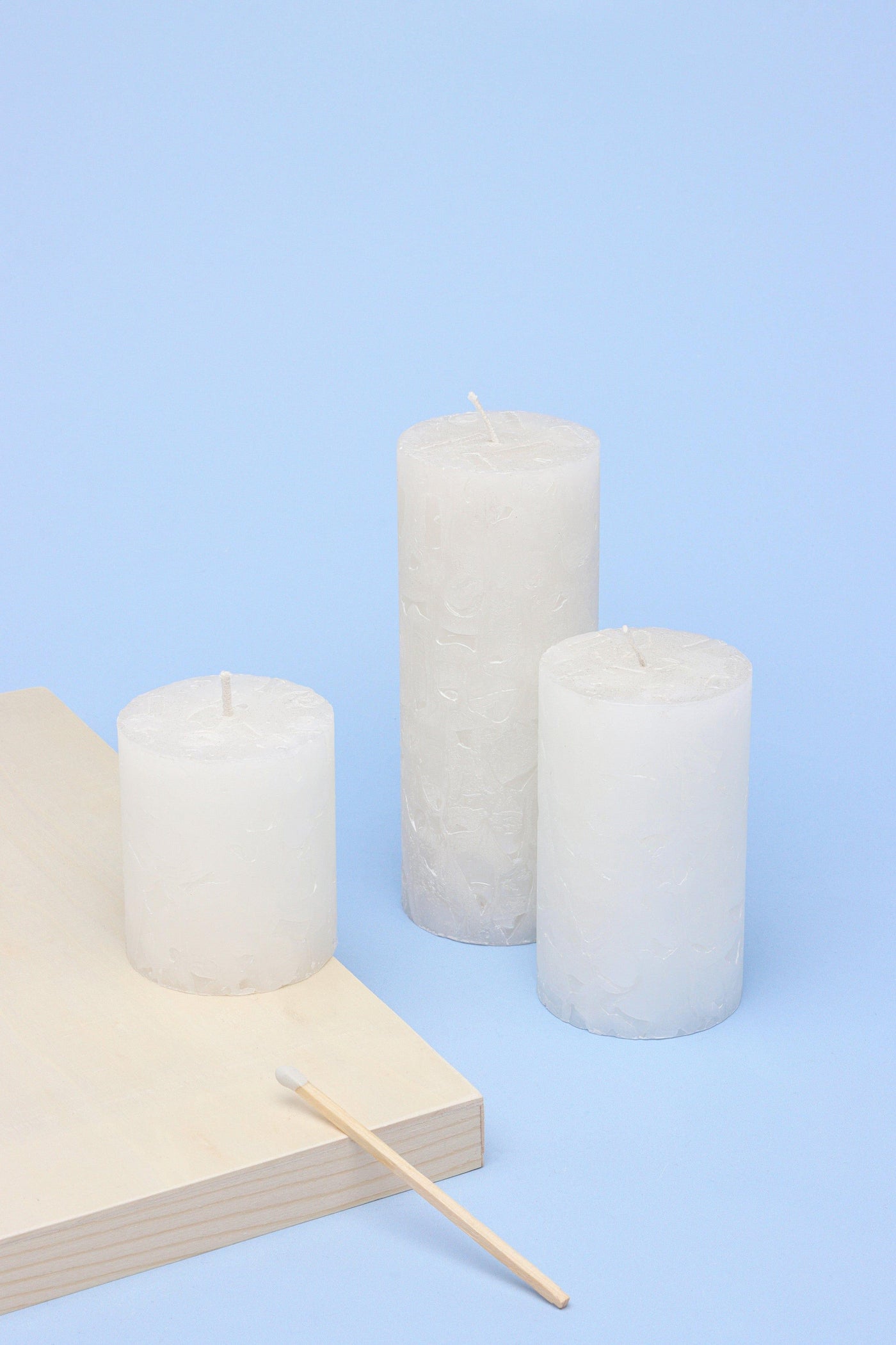 G Decor Candles & Candle Holders Set of Three Adeline White Pearl Textured Pillar Candles