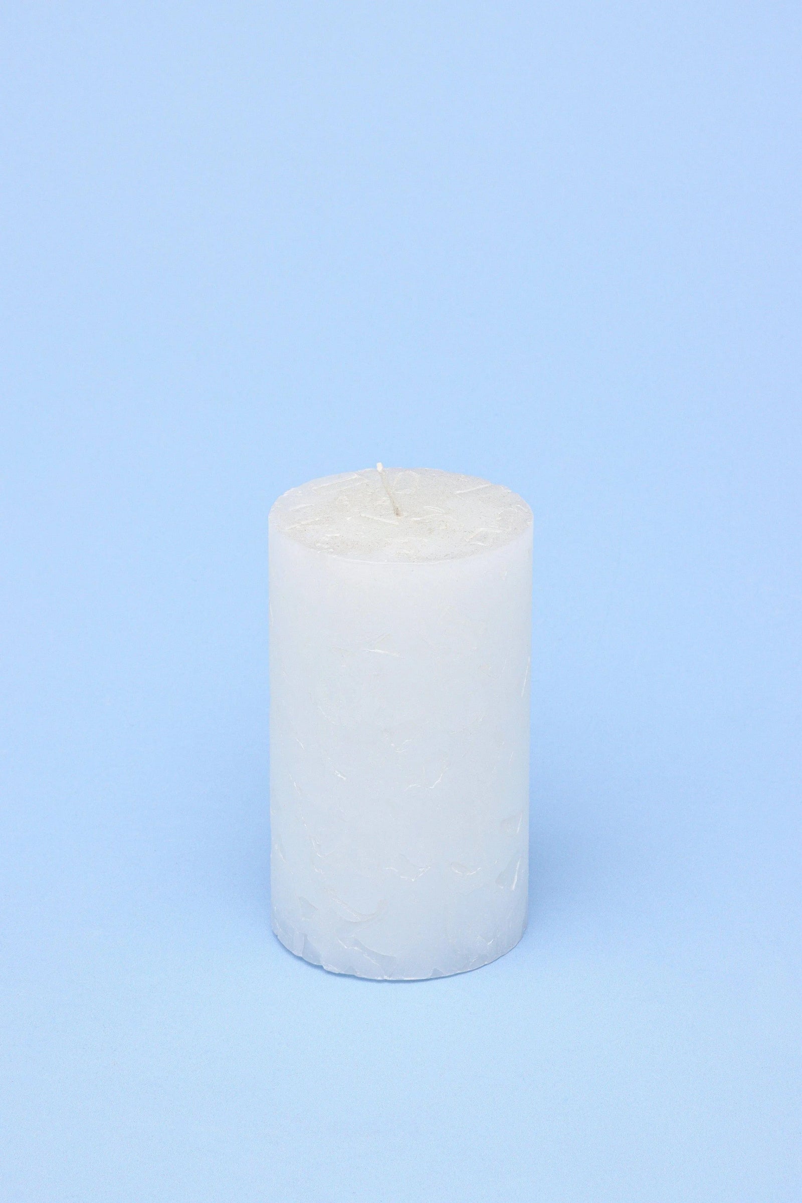 Adelle Pure White Signature Waxwork Pillar Candle — lifestyle view, G Decor