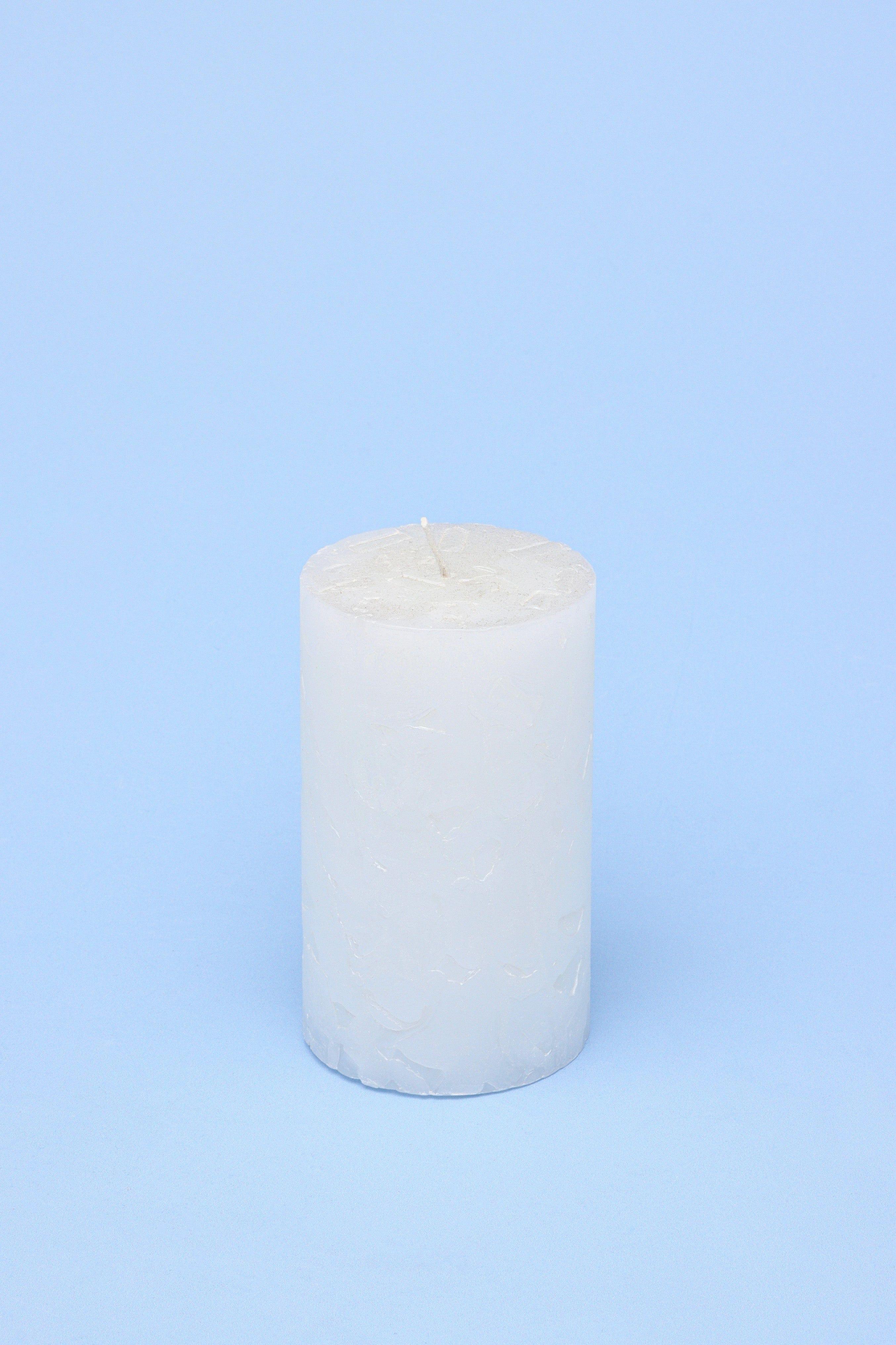 Adelle Pure White Signature Waxwork Pillar Candle in Soft Matte Finish - G Decor