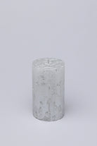 Adelle Silver Veil Signature Waxwork Pillar Candle in Frosted Grey — view 5, G Decor