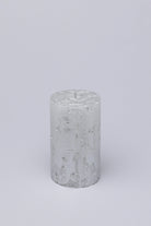 Adelle Silver Veil Signature Waxwork Pillar Candle in Frosted Metallic Grey - G Decor