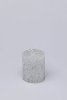 Adelle Silver Veil Signature Waxwork Pillar Candle in Frosted Grey — view 6, G Decor