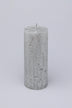 Adelle Silver Veil Signature Waxwork Pillar Candle in Frosted Grey — lifestyle view, G Decor