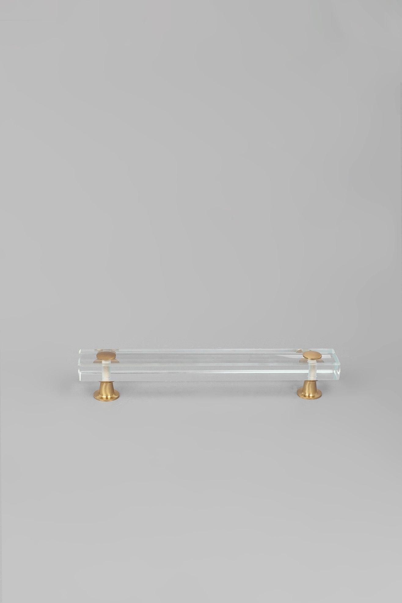 G Decor Cabinet Knobs & Handles Alchemy Brass Clear Glass Cupboard Door Handle