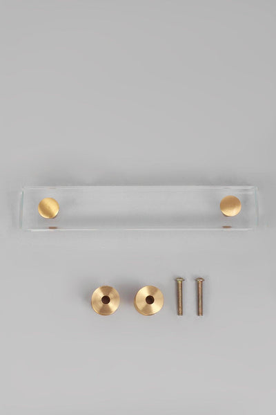 G Decor Cabinet Knobs & Handles Alchemy Brass Clear Glass Cupboard Door Handle