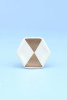 Alma Hive Golden Glow Hexagon Ceramic Cabinet Knob — close-up view, G Decor